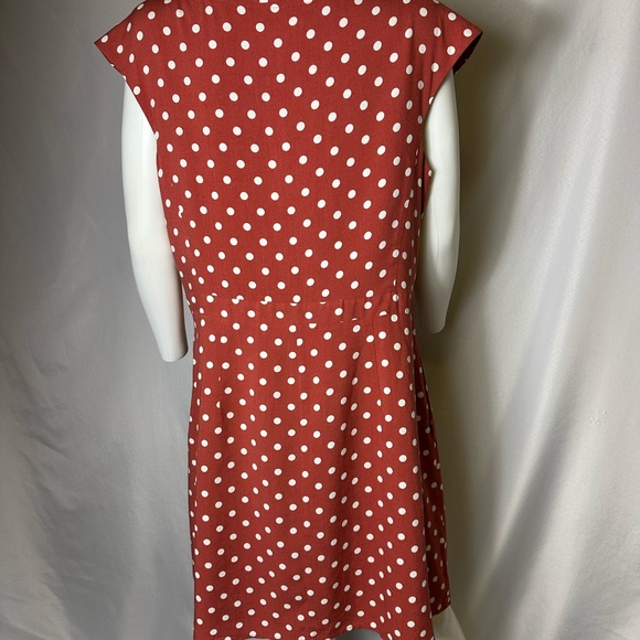 NWT Bravissimo Brand Size 14 Polka Dot Dress Rust  & White - Picture 4 of 5